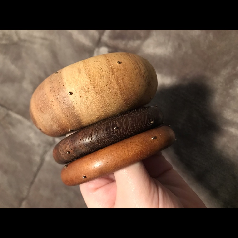 Wooden Bangle Set - Picture 2 of 3